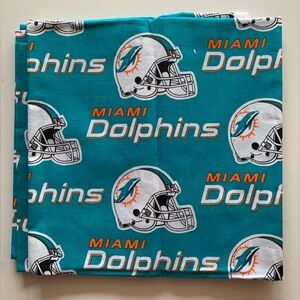 NFL Football Miami Dolphins Large Fabric Remnant 30” X 60”